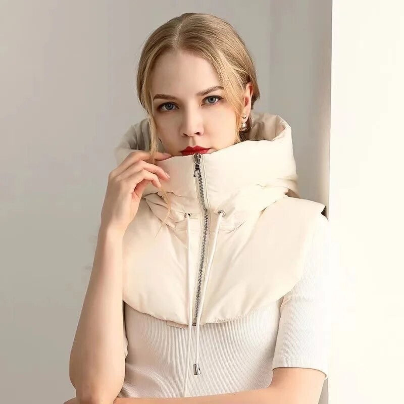 Hooded Puffer Zip Front Bib