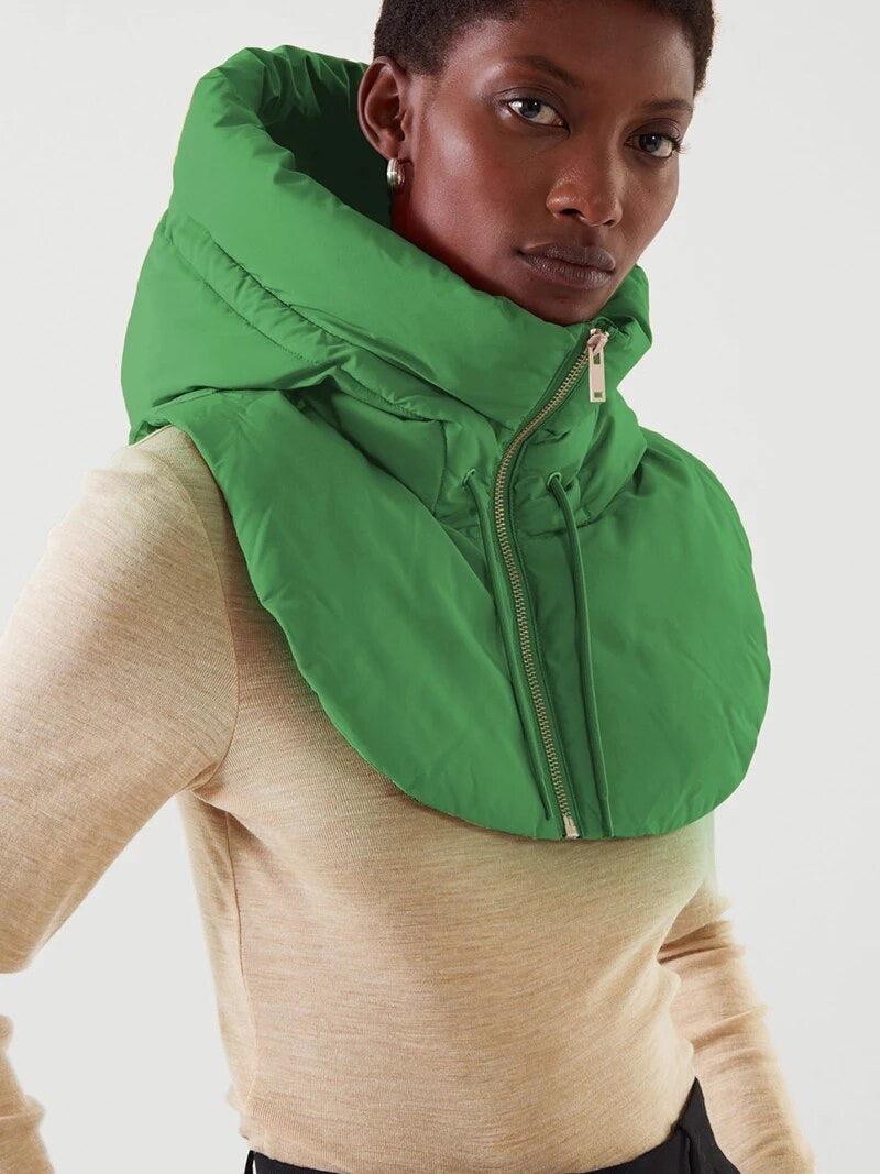 Hooded Puffer Zip Front Bib