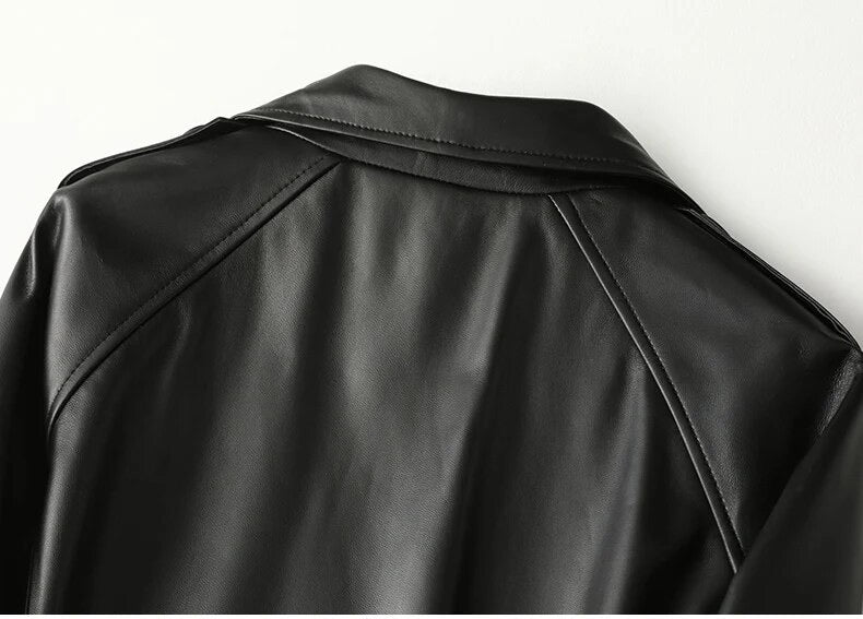 Black Faux Leather Trend Coat