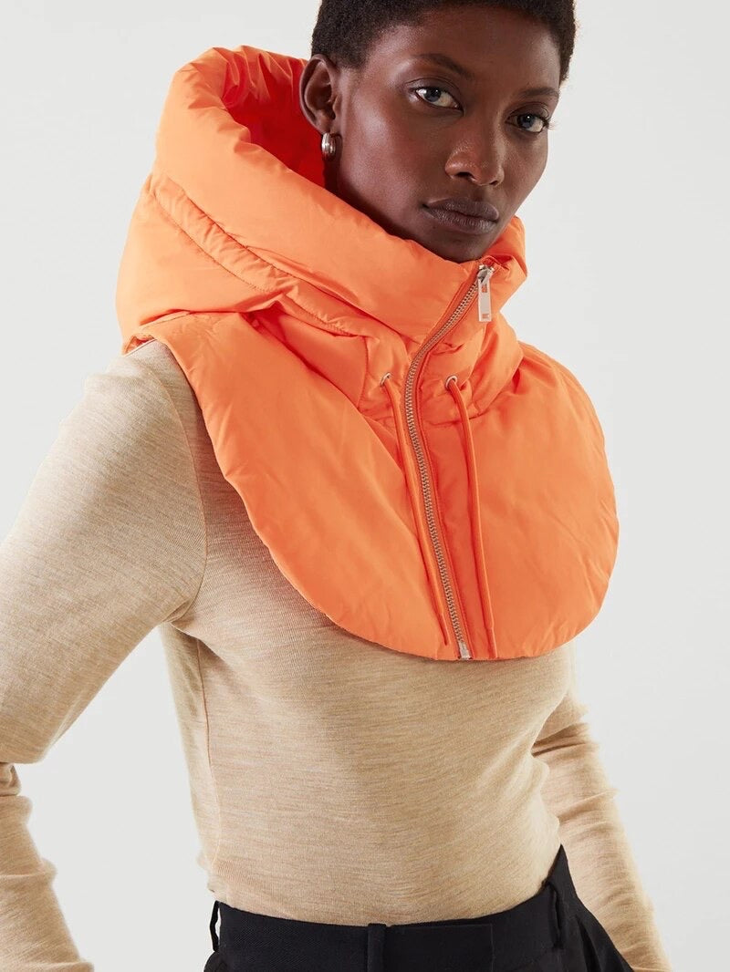 Hooded Puffer Zip Front Bib