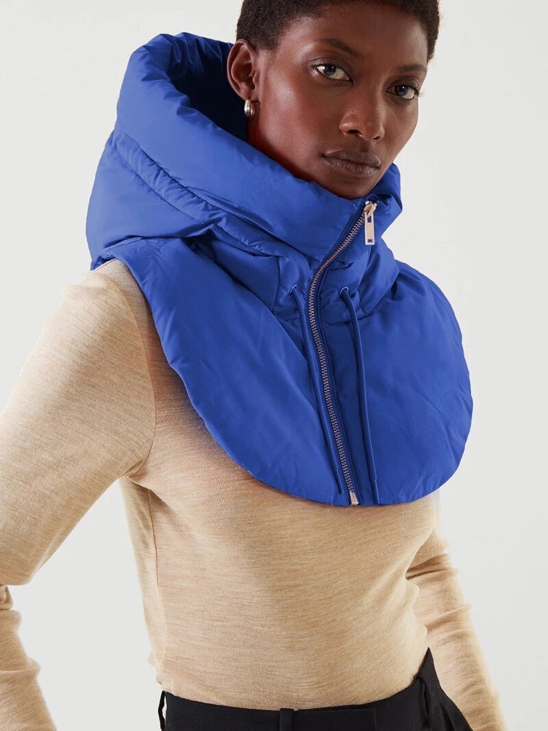 Hooded Puffer Zip Front Bib