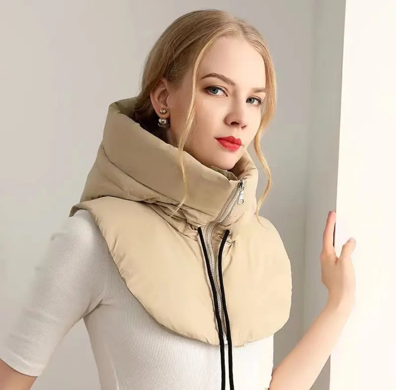 Hooded Puffer Zip Front Bib