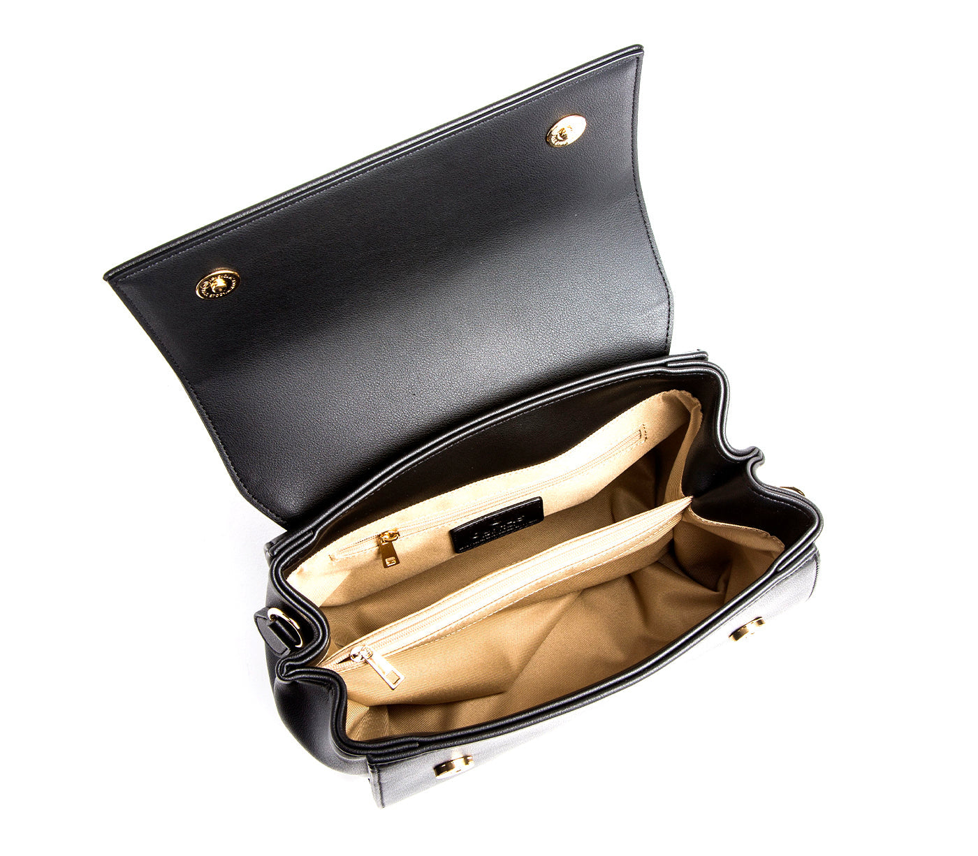 Black Vegan Crossbody Leather Bag with Bow