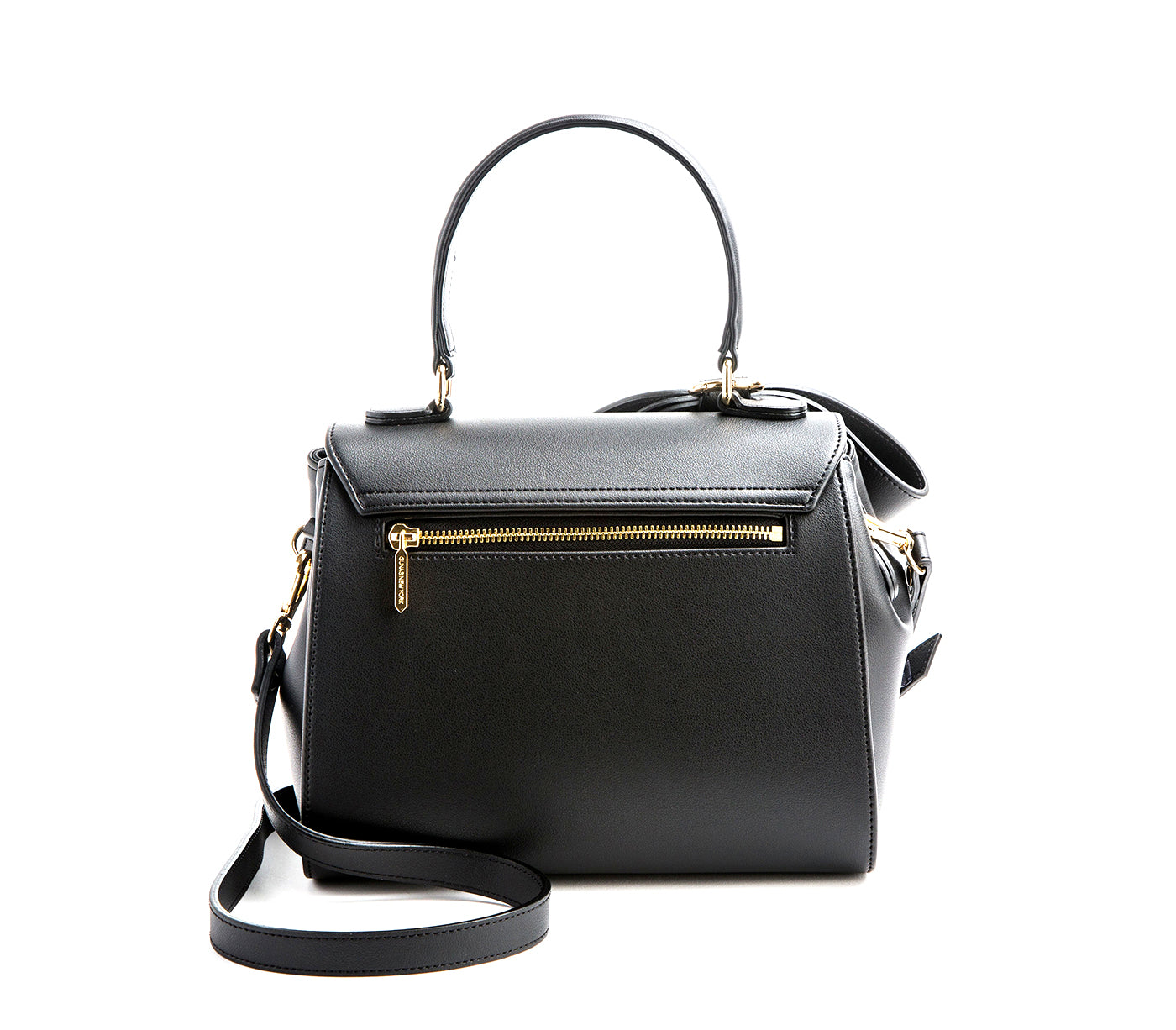 Black Vegan Crossbody Leather Bag with Bow