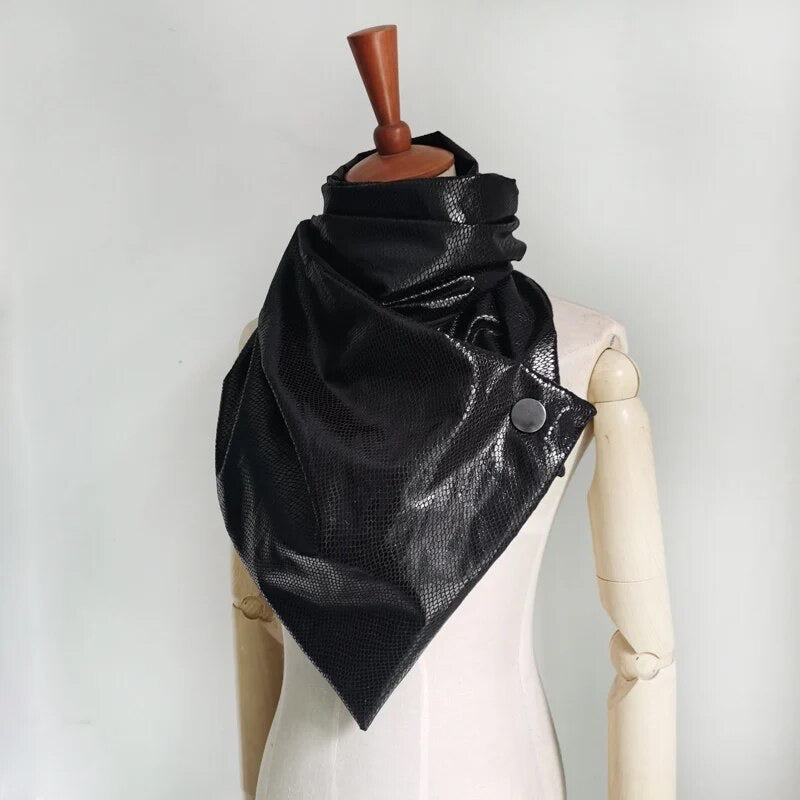 Unisex Faux Leather Scarf