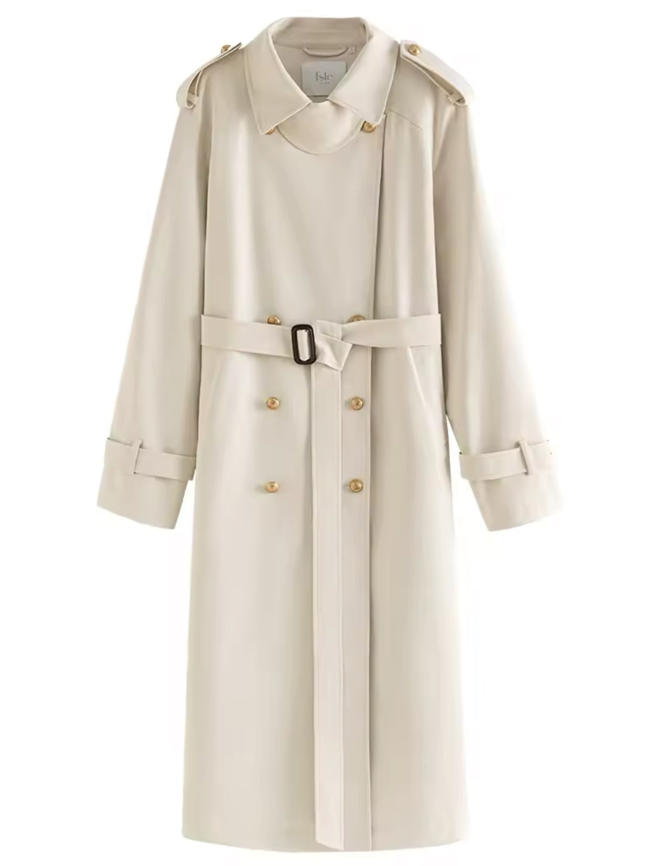 Beige Classic Double Breasted Trench Coat