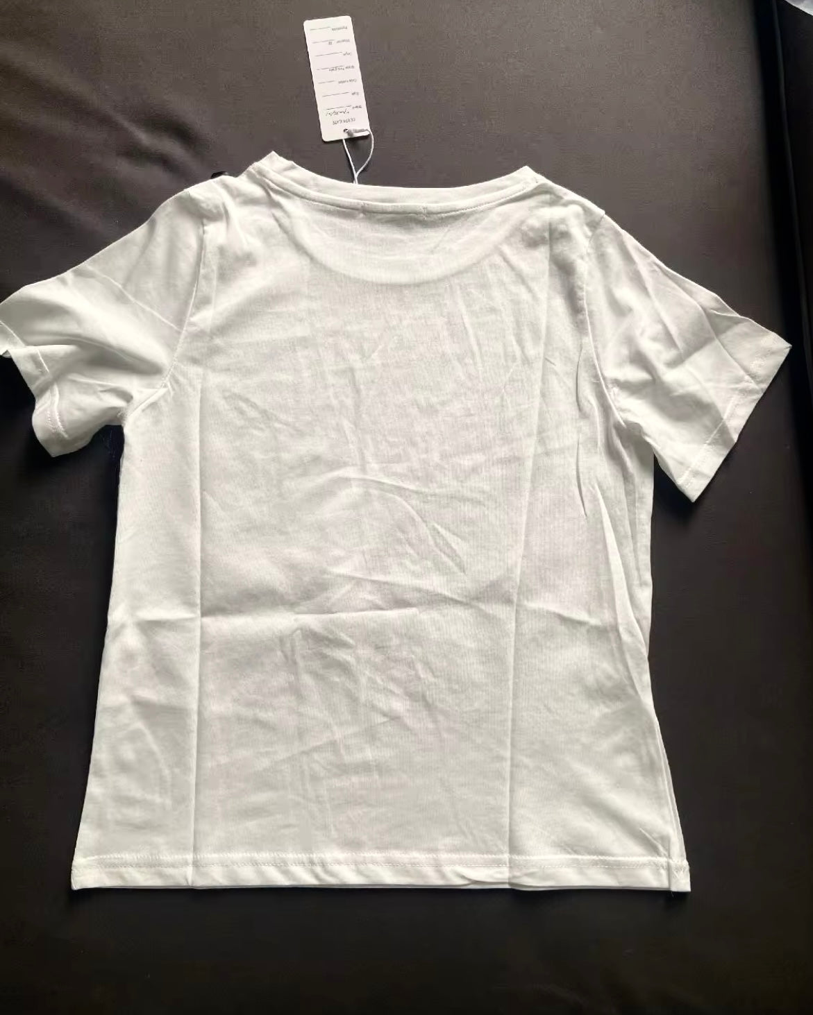 Chic T-Shirt with Fake Two Piece Chest Lace Overlay
