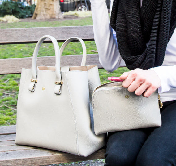 Jane - Grey Vegan Leather Satchel