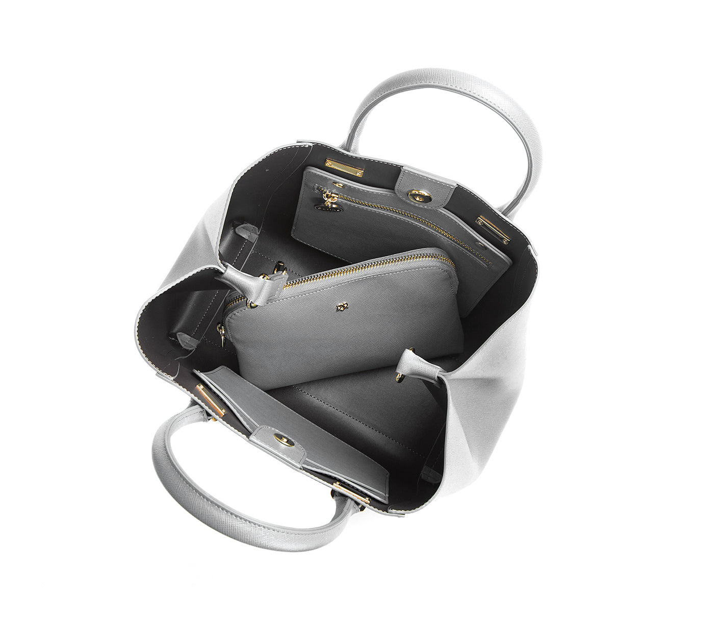 Jane - Grey Vegan Leather Satchel
