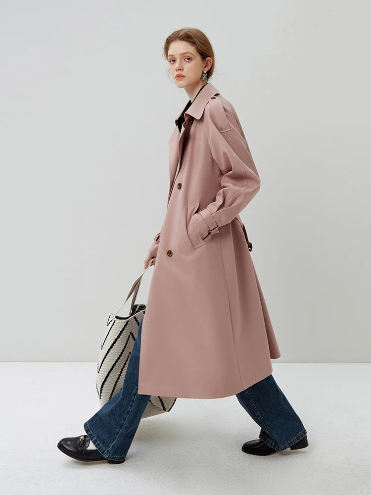 Stylish Double Breasted Long Trench Coat