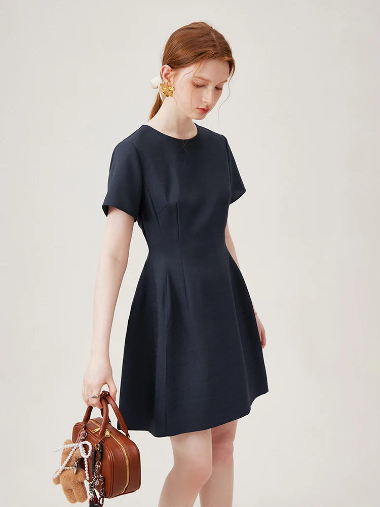 Minimalist Short-Sleeves Mini Dress