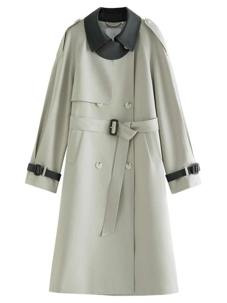 Stylish Double Breasted Long Trench Coat