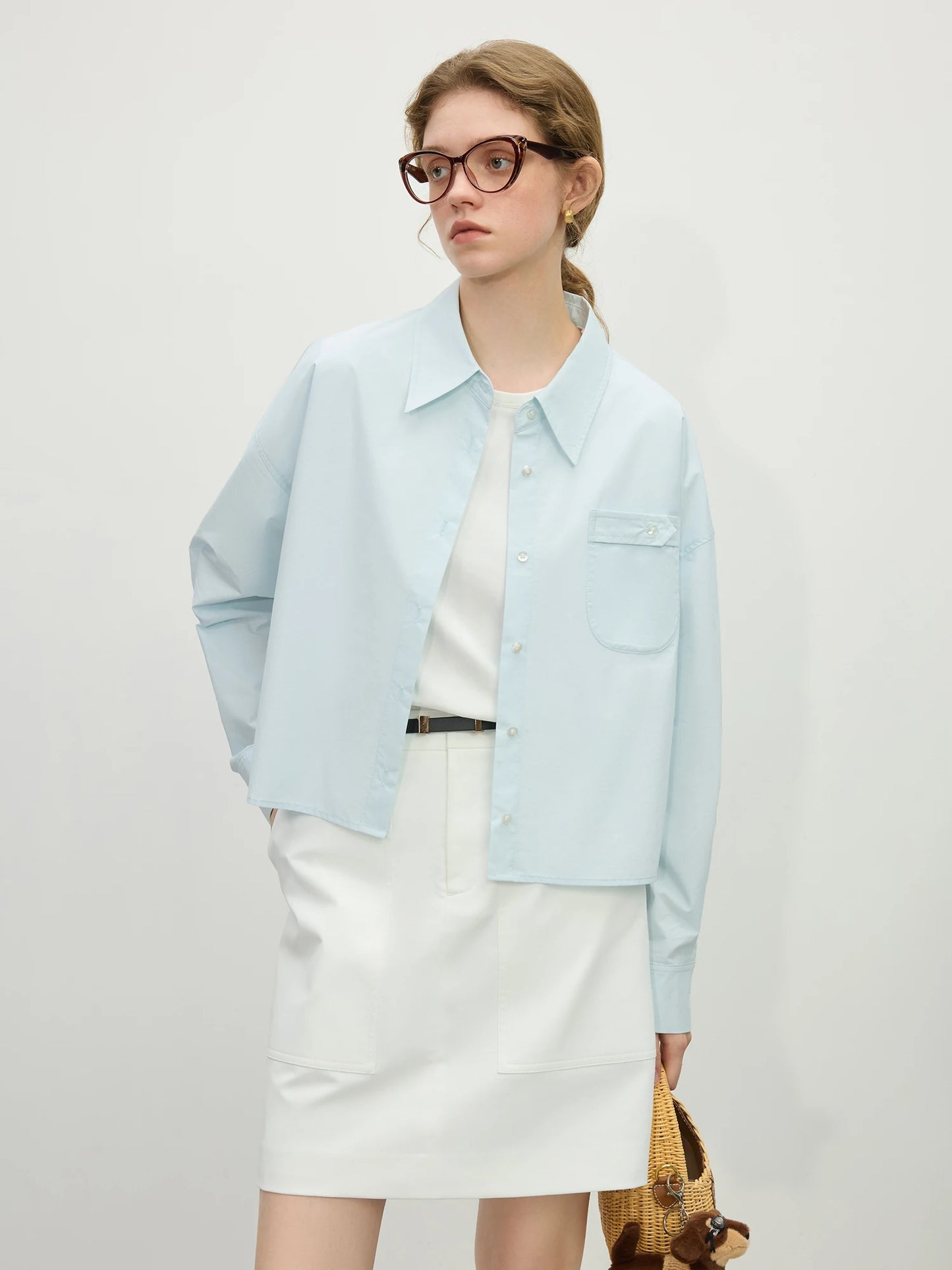 Minimalist Long Sleeves Wide Cut Shirt