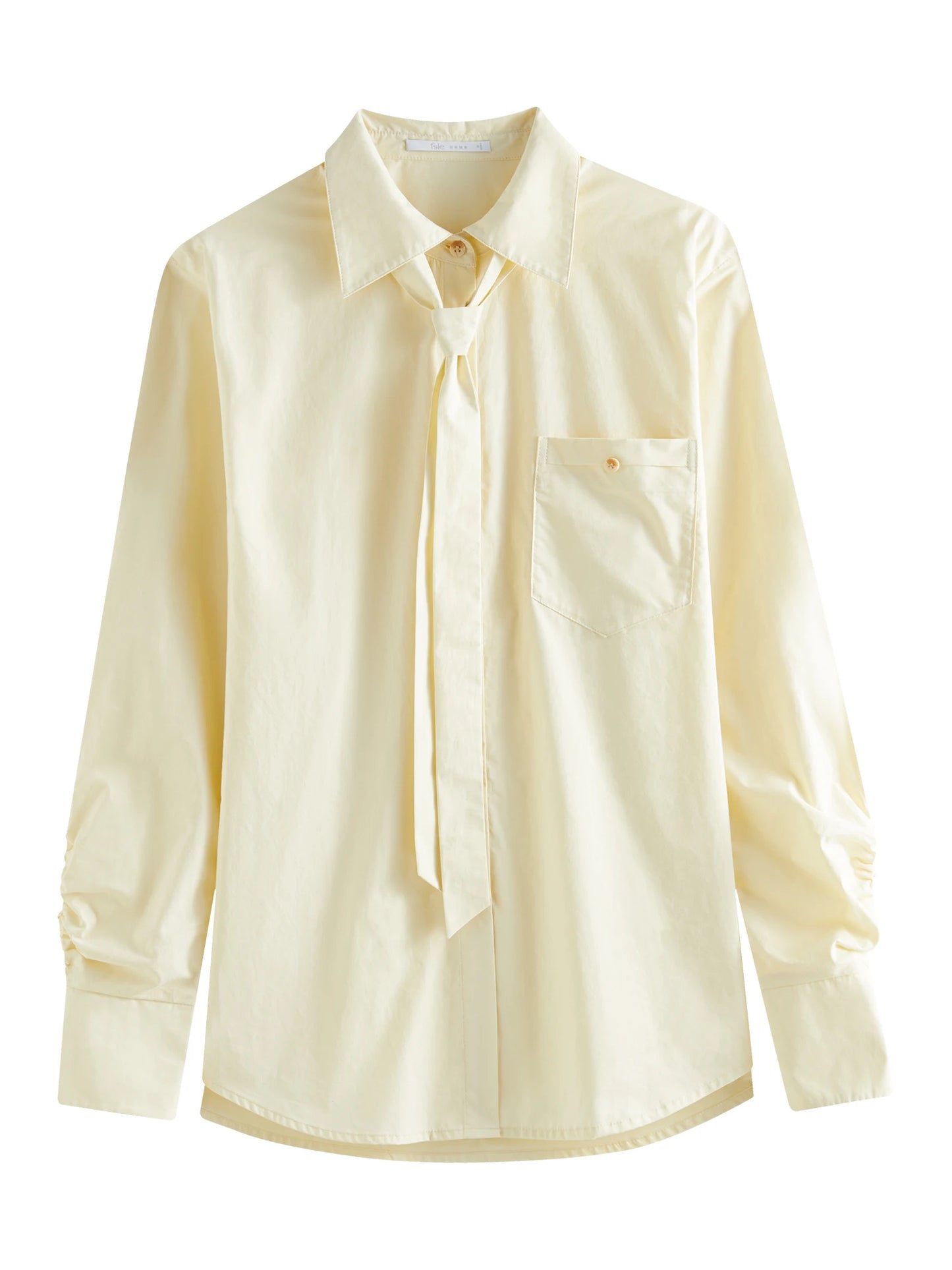 Relax Fit Long Sleeved Shirt with Detachable Tie