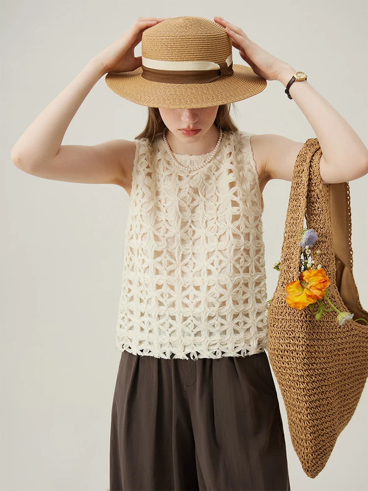 Beautiful Hollow Out Sleeveless Top