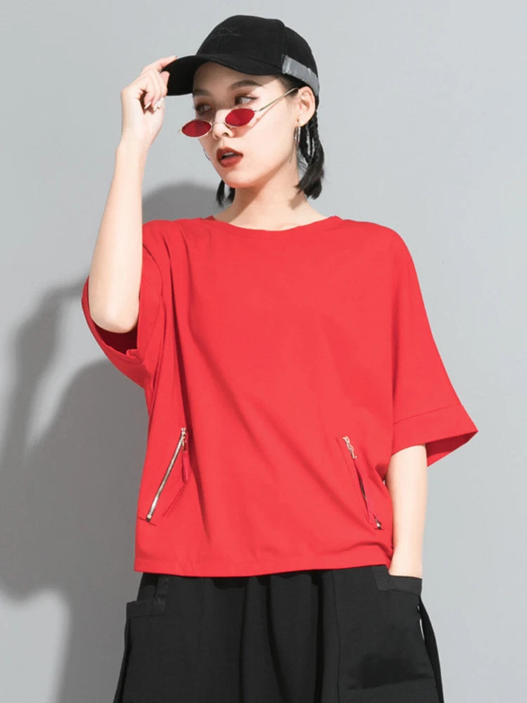 Oversized Casual T-Shirt with Three-Quarter Sleeve