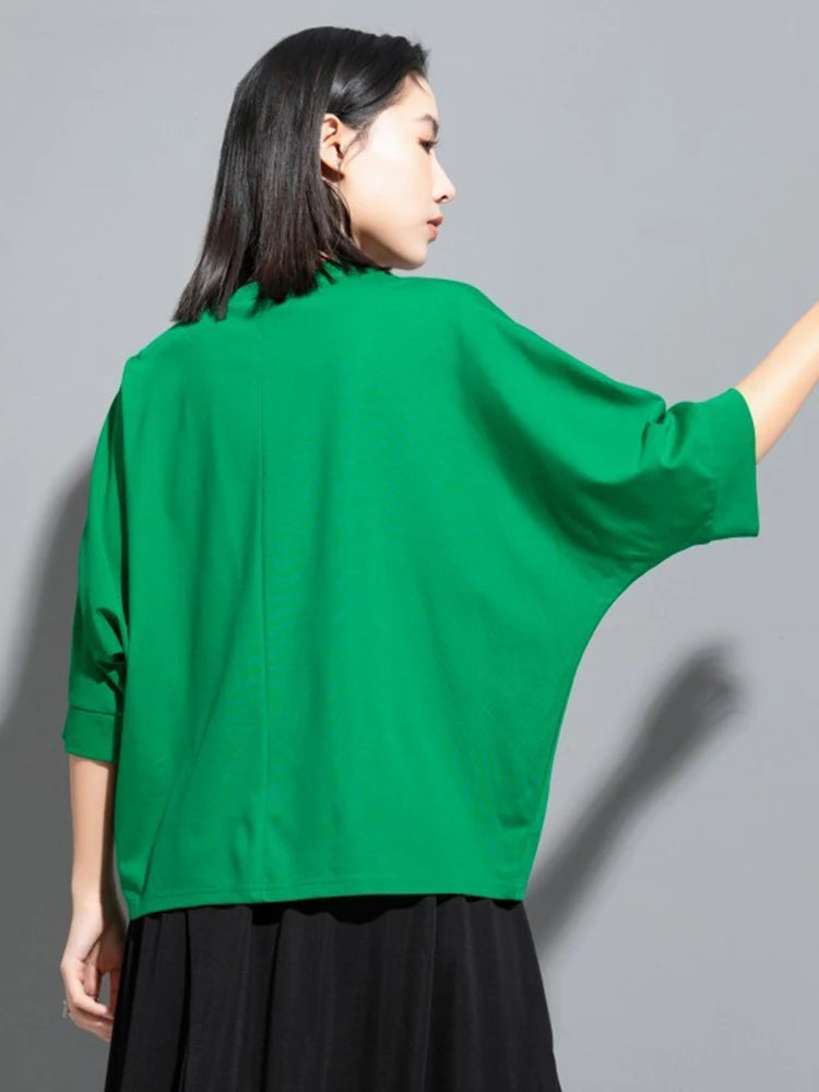 Oversized Casual T-Shirt with Three-Quarter Sleeve