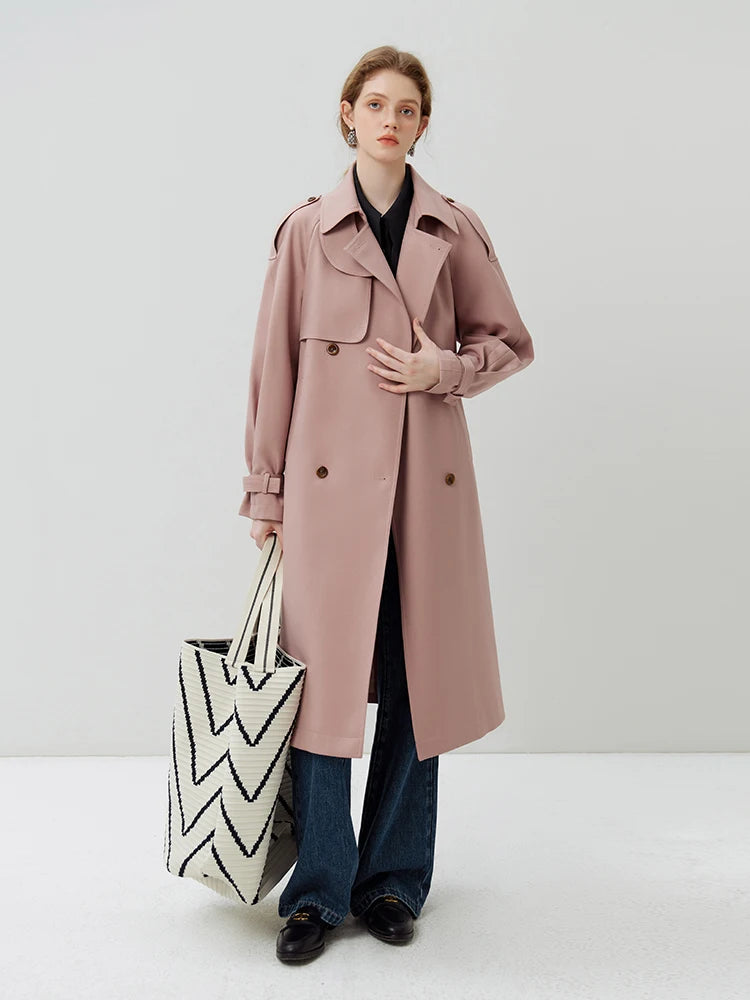 Stylish Double Breasted Long Trench Coat