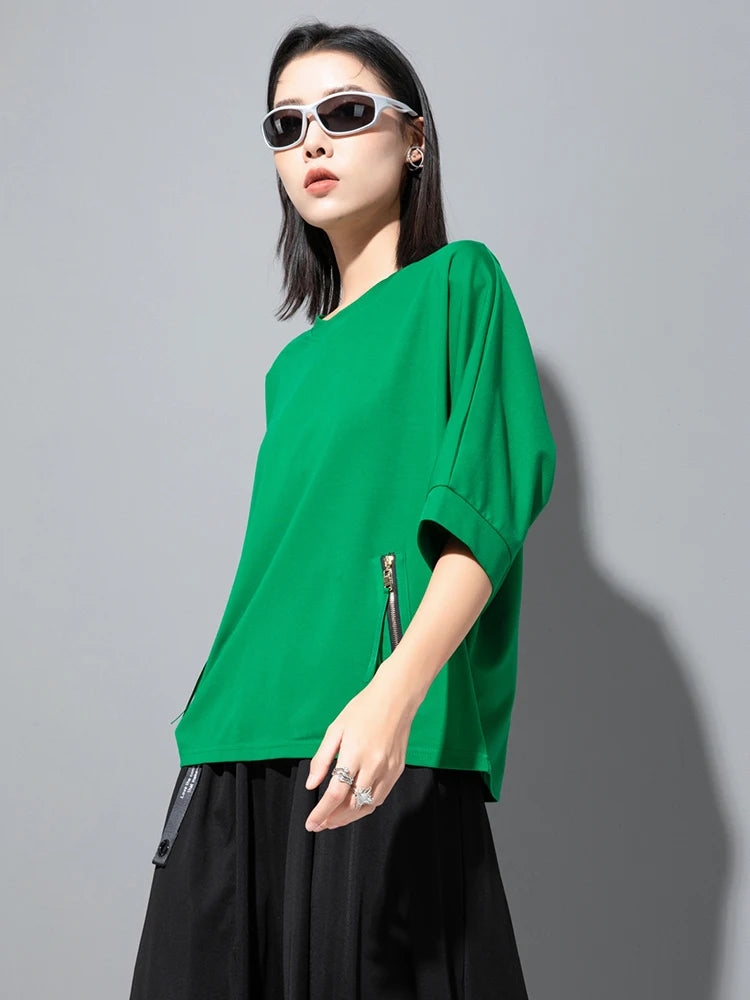Oversized Casual T-Shirt with Three-Quarter Sleeve