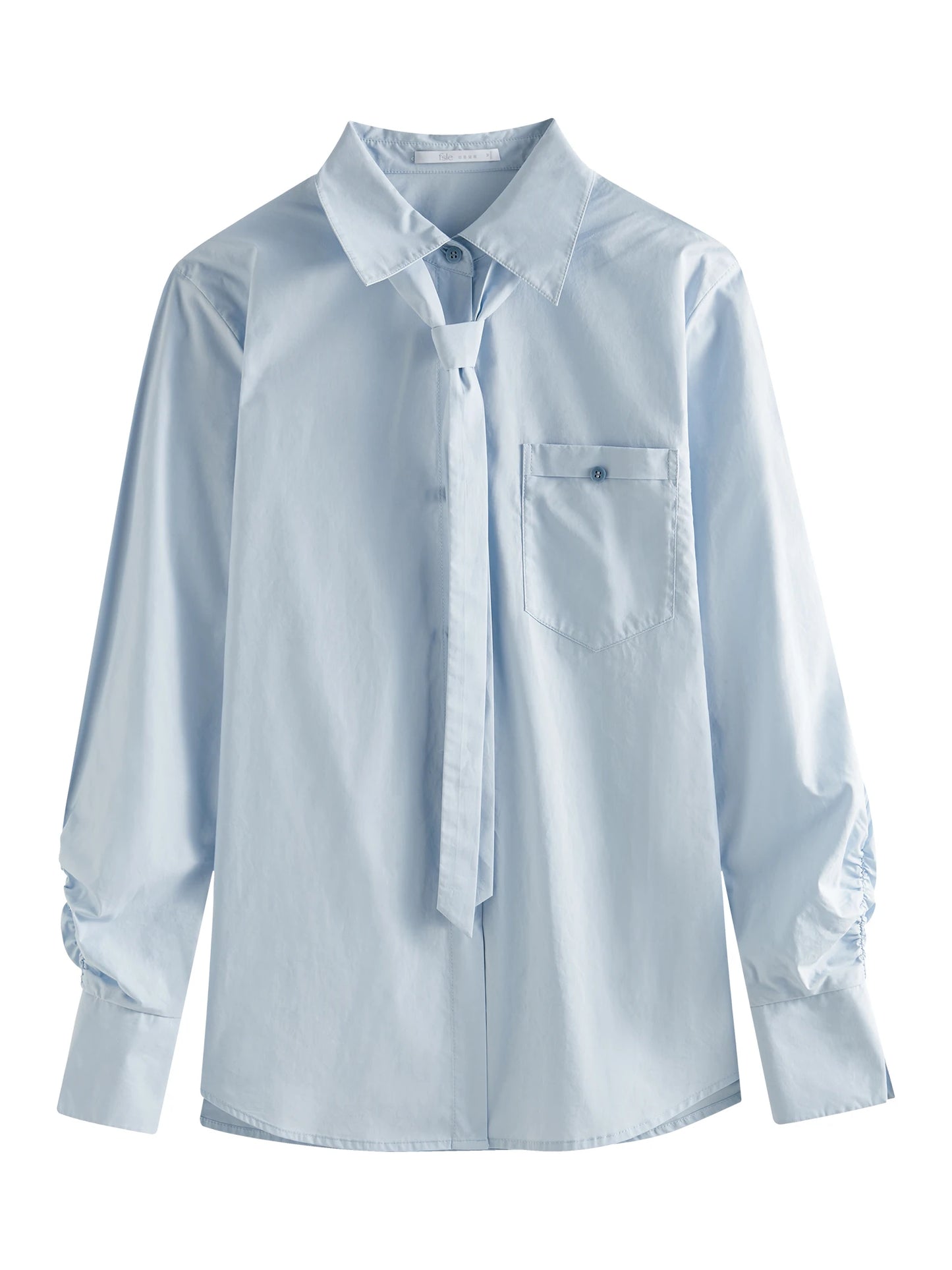 Relax Fit Long Sleeved Shirt with Detachable Tie