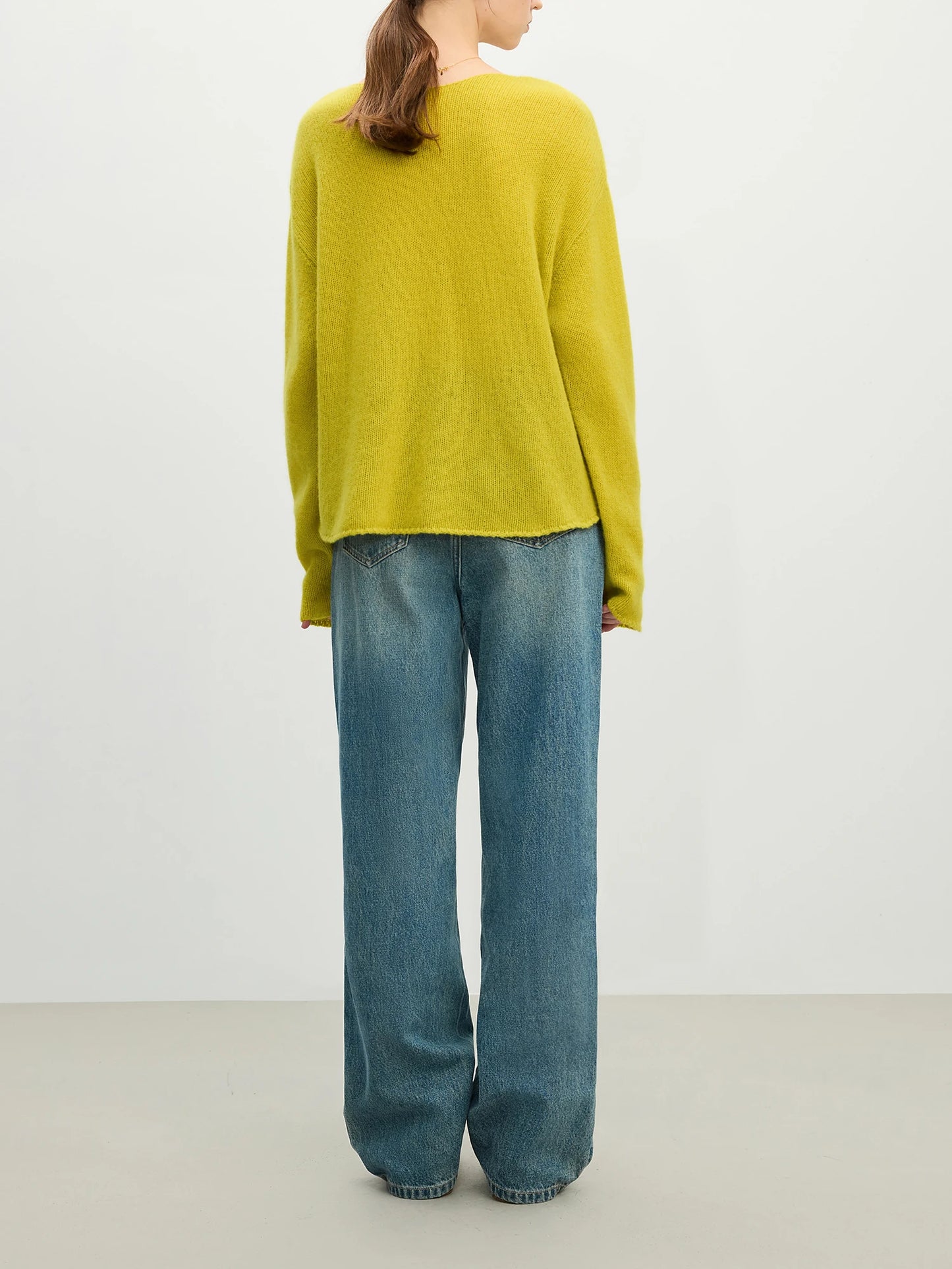 Happy Yellow Pullover Crew Neck Sweaters