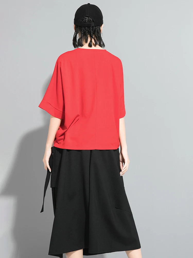Oversized Casual T-Shirt with Three-Quarter Sleeve