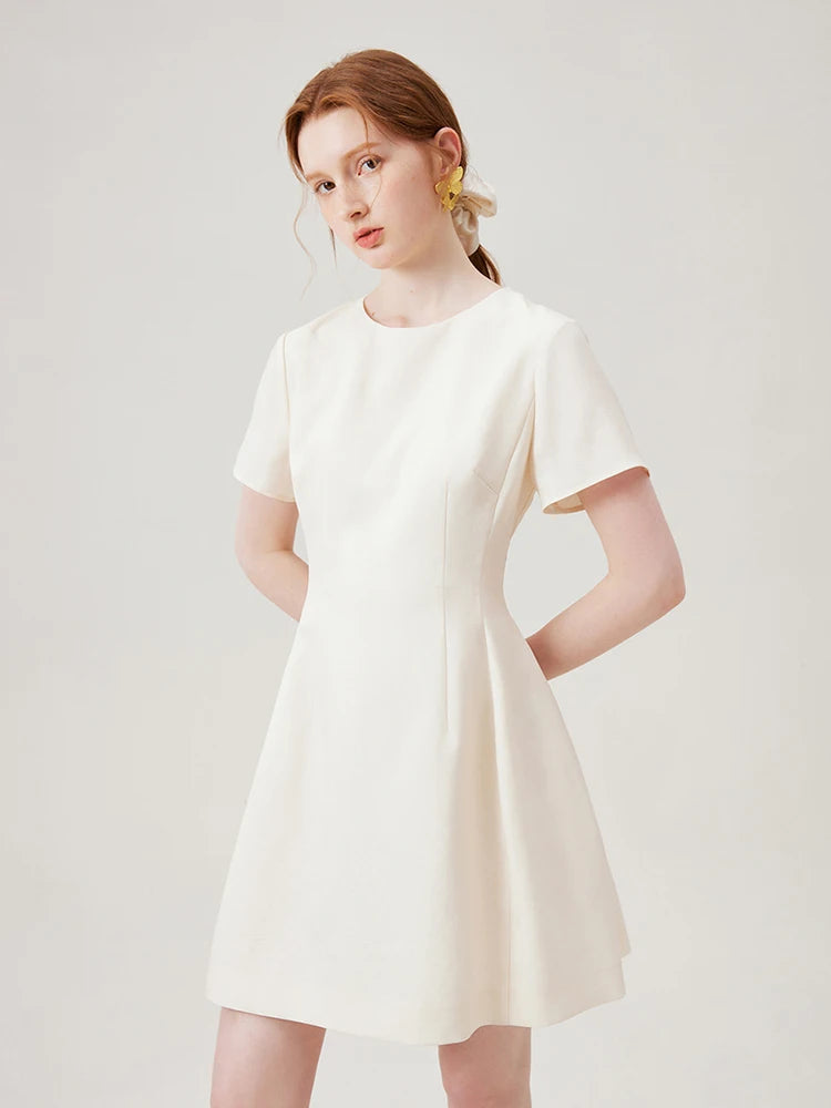 Minimalist Short-Sleeves Mini Dress