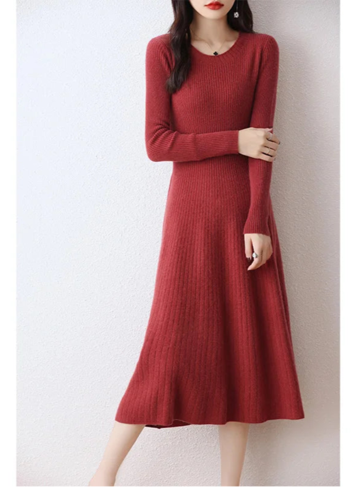 Soft Keen Length Australian Wool Sweater Dresses