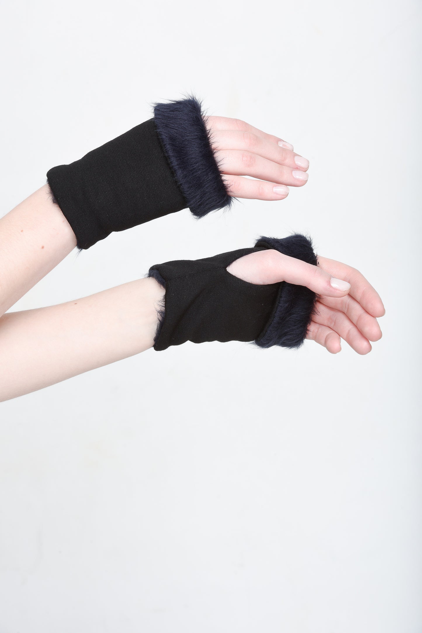 Faux Fur Fingerless Folded Gloves ( Only 2 Left)