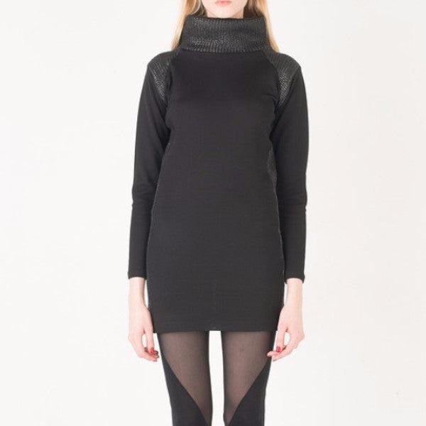 European Stylish Turtleneck Tunic Dress