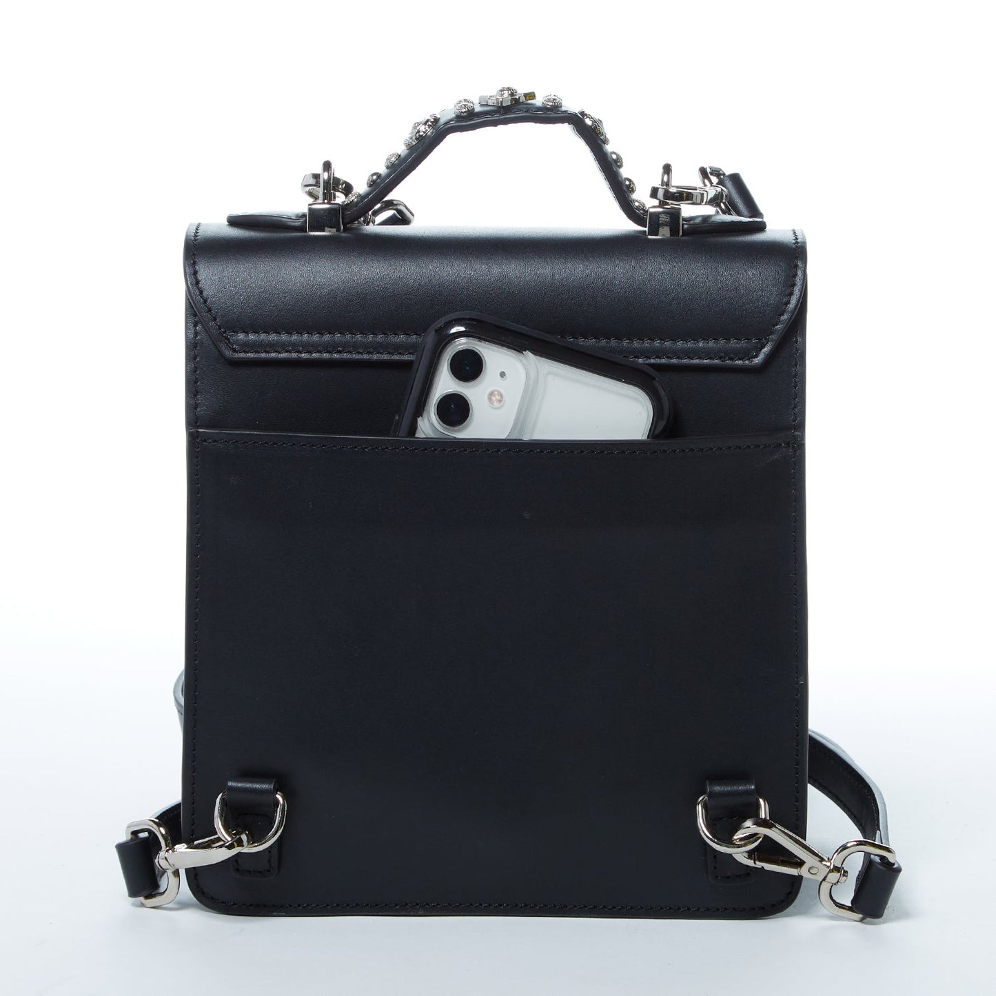 The Hollywood Convertible Backpack Purse Leather Black