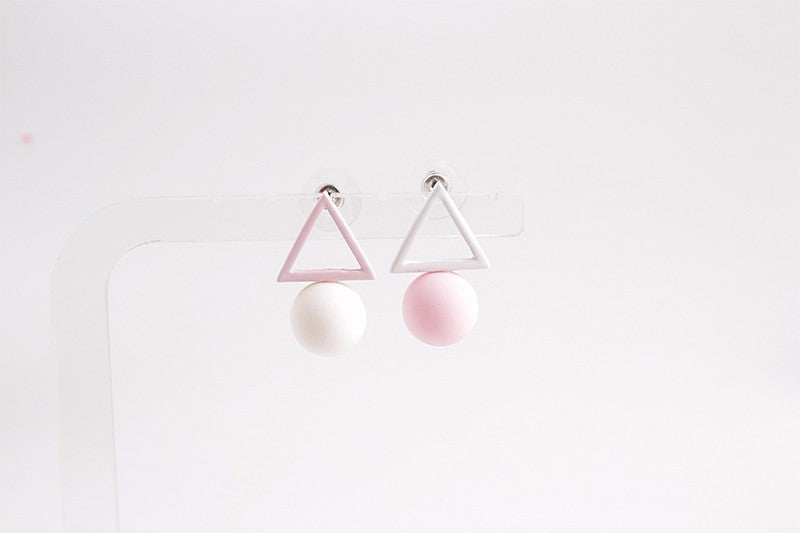 Lovely Unmatched Geometric Stud Earrings