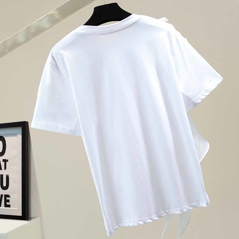 Patchwork Ruffle Short Sleeve Top