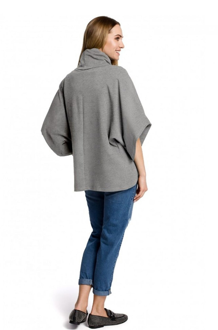 Comfortable Turtleneck Poncho Knitted Top