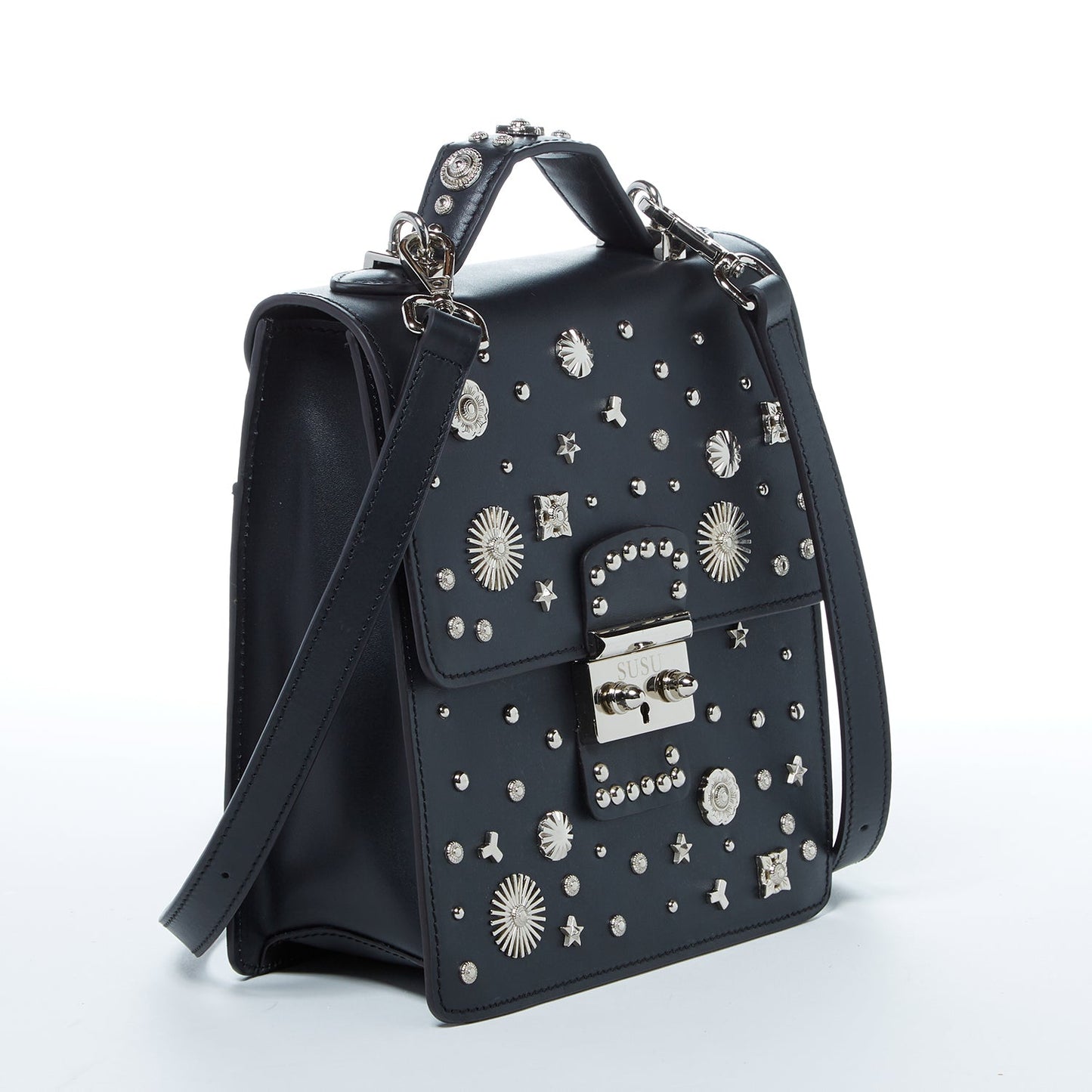 The Hollywood Convertible Backpack Purse Leather Black