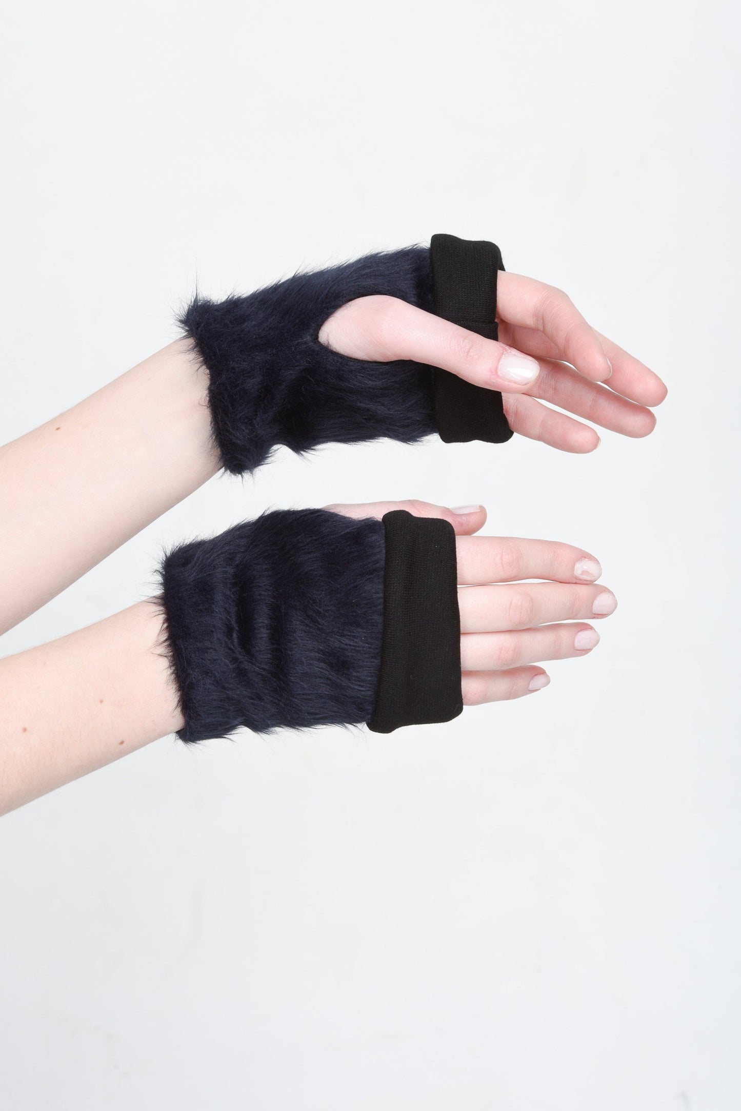 Faux Fur Fingerless Folded Gloves ( Only 2 Left)