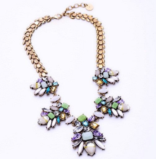 Colorful Rhinestone Choker Necklace