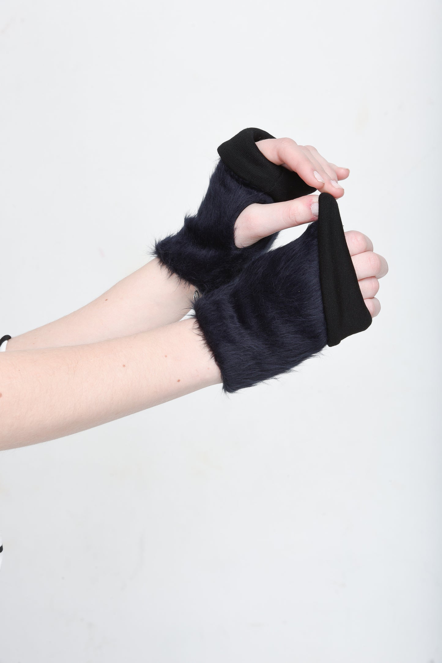Faux Fur Fingerless Folded Gloves ( Only 2 Left)