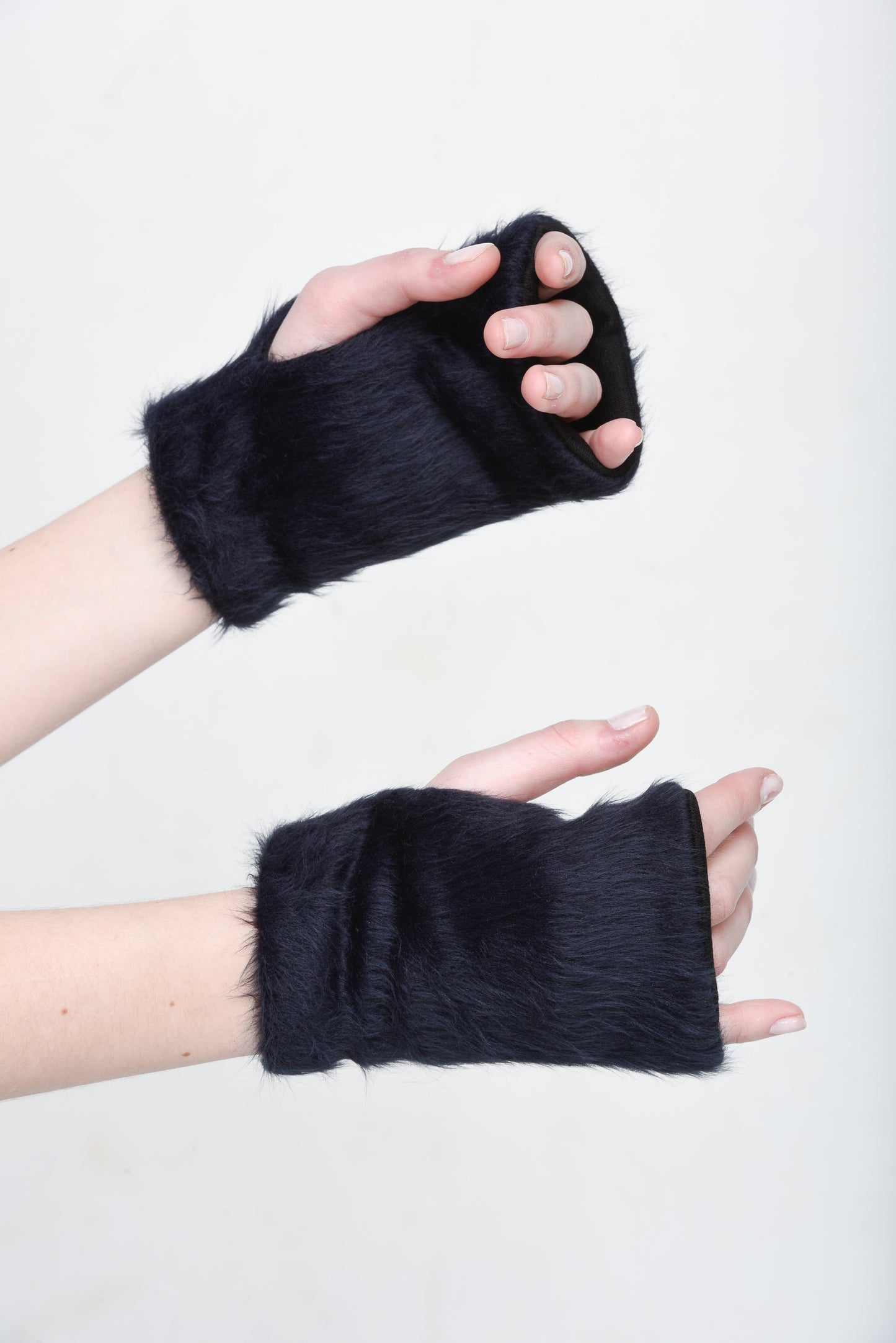 Faux Fur Fingerless Folded Gloves ( Only 2 Left)