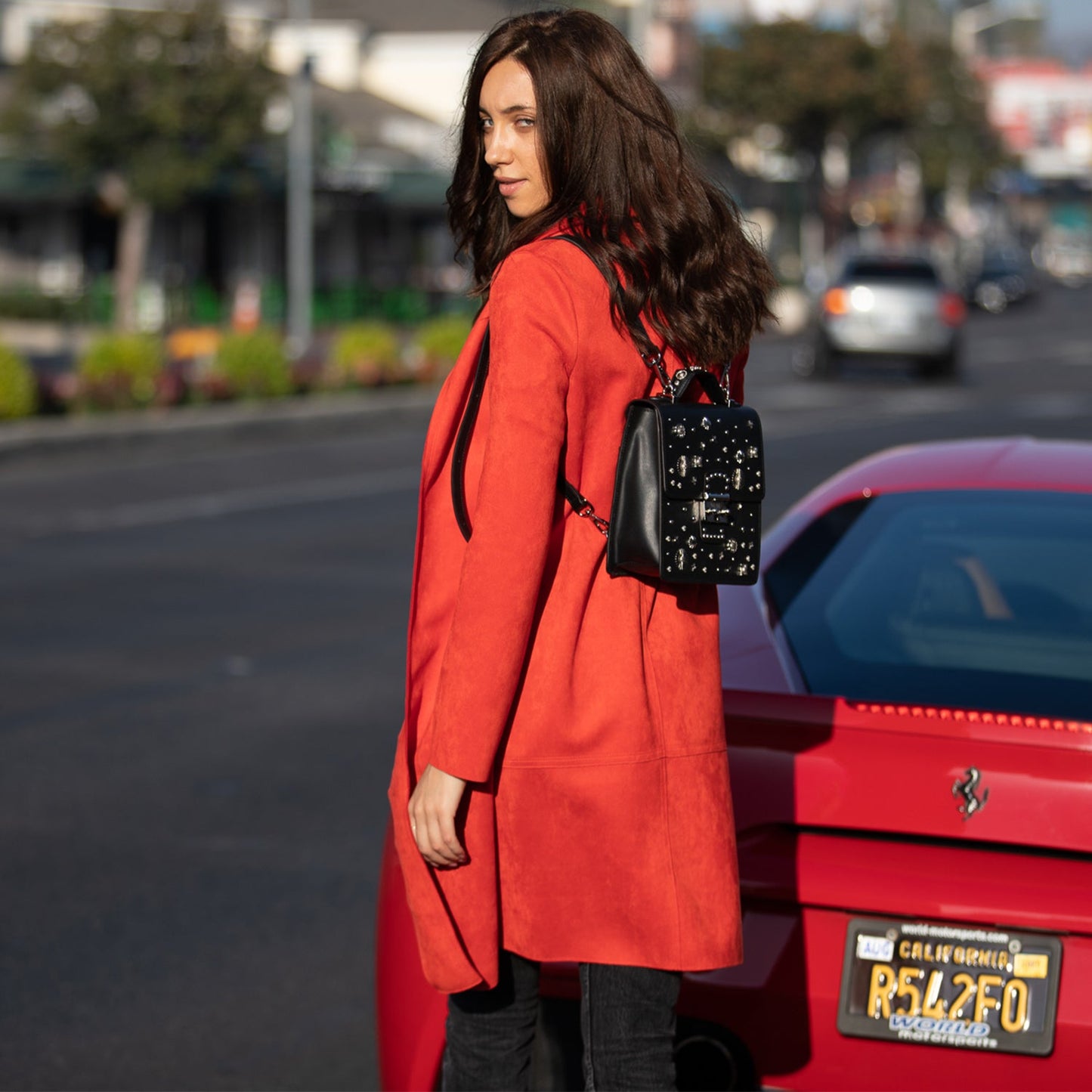 The Hollywood Convertible Backpack Purse Leather Black