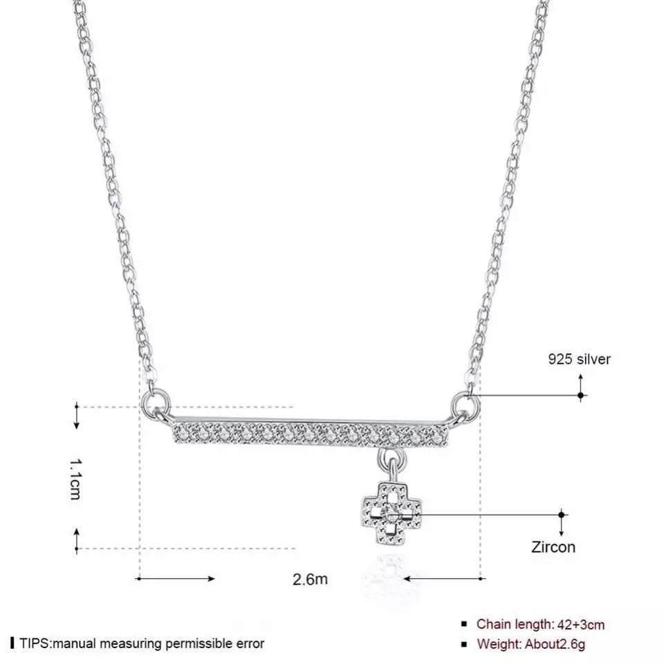 925 Sterling Silver Necklace CZ Stone