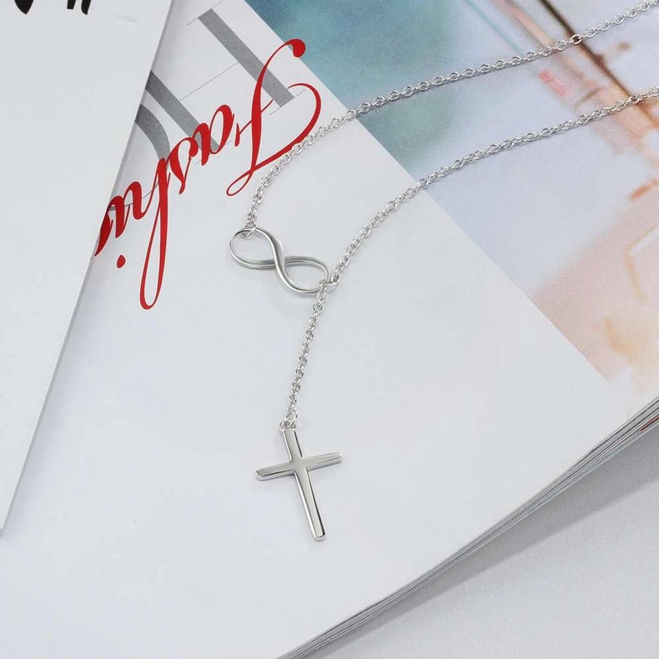 Cross With Infinity Love 925 Sterling Pendant Necklace