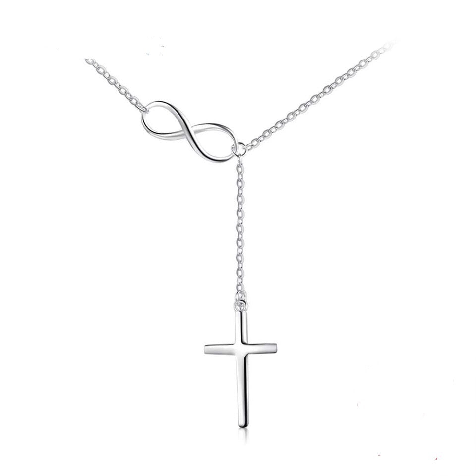 Cross With Infinity Love 925 Sterling Pendant Necklace