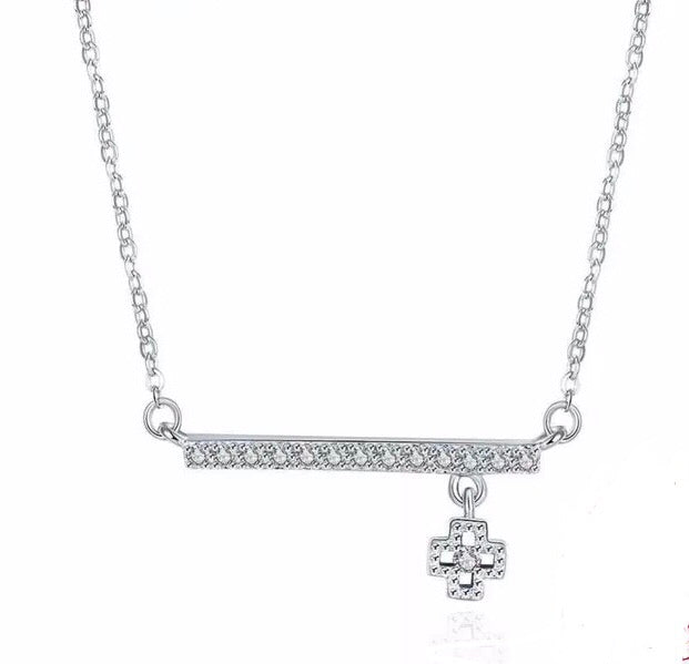 925 Sterling Silver Necklace CZ Stone