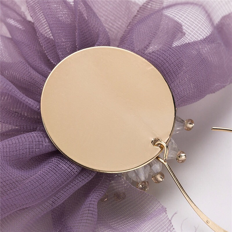 Romantic Rhinestone Lace Flower Statement Hook Earrings
