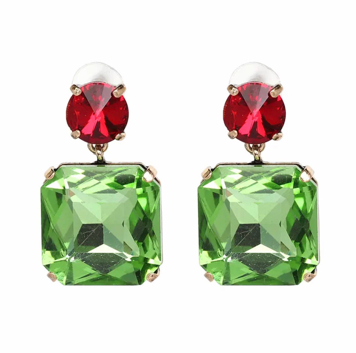 Geometric Acrylic Crystal Drop Earrings