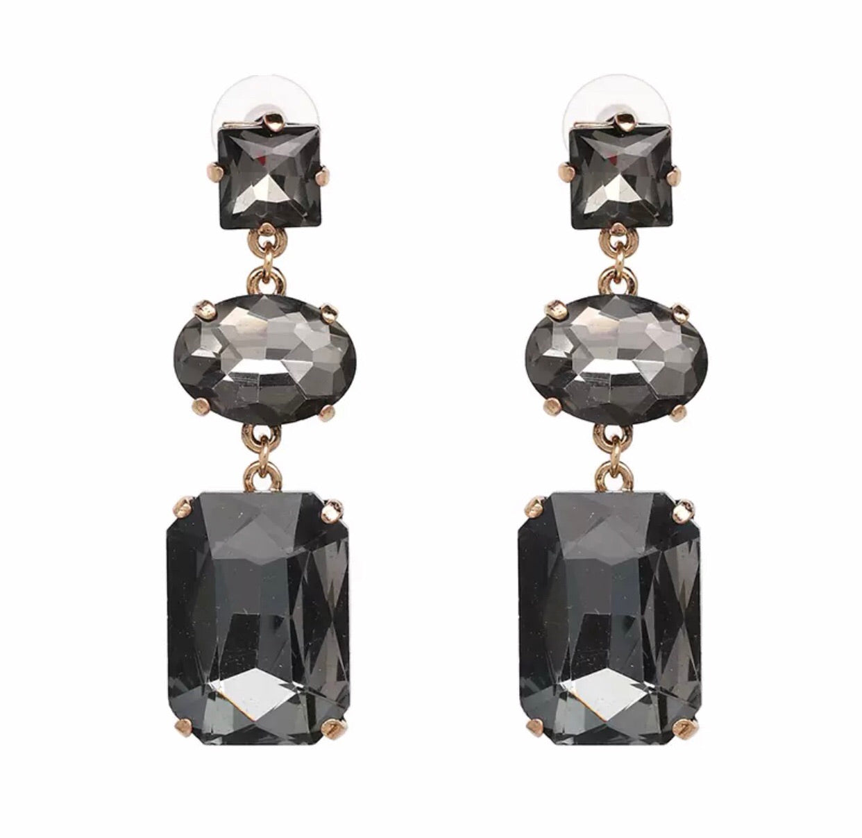 Elegant Statement Acrylic Crystal Drop Earrings