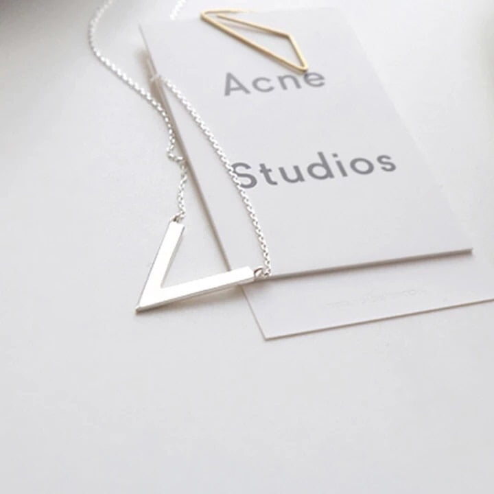 925 Sterling Silver V Shape Necklaces