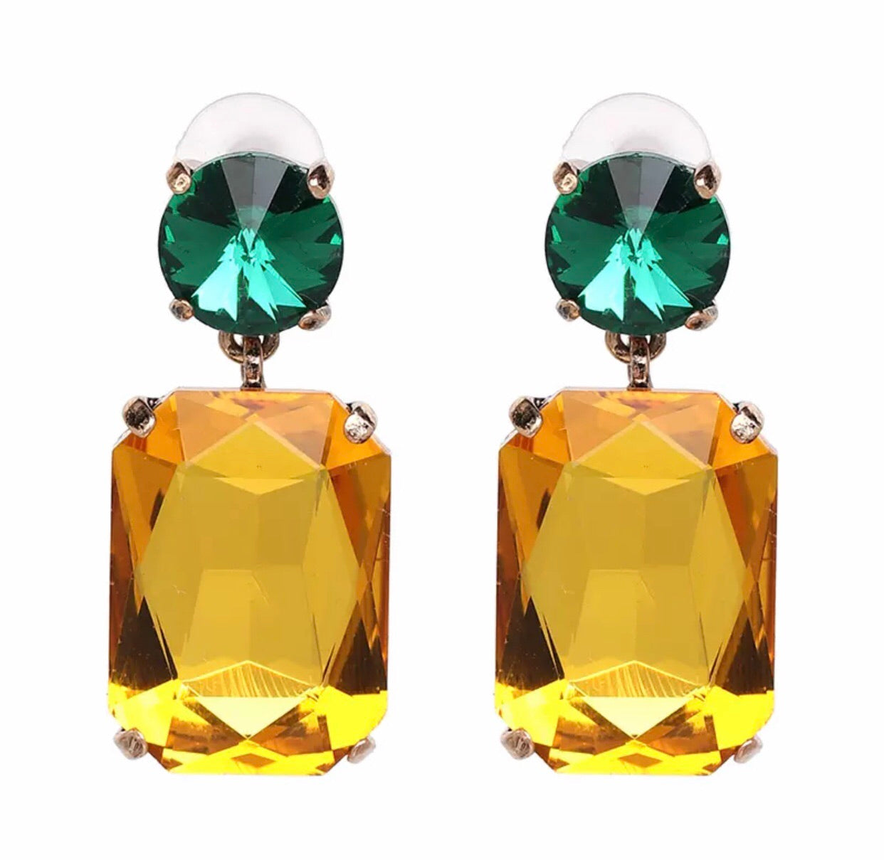 Geometric Acrylic Crystal Drop Earrings