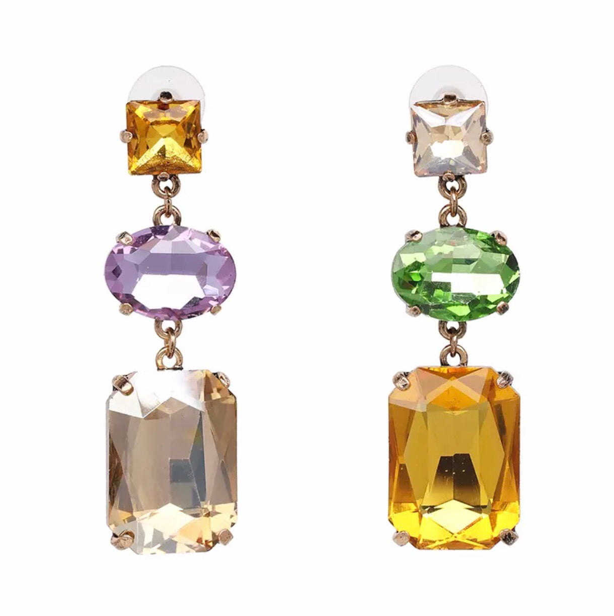 Elegant Statement Acrylic Crystal Drop Earrings